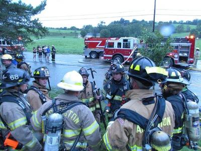 Arlington's FAST Team staging in front of Fire Building